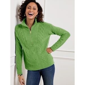 Talbots Green Cable Knit Sweater